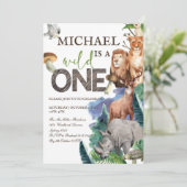 Waldtiere, wild lebende Tiere Einladung (Stehend Vorderseite)