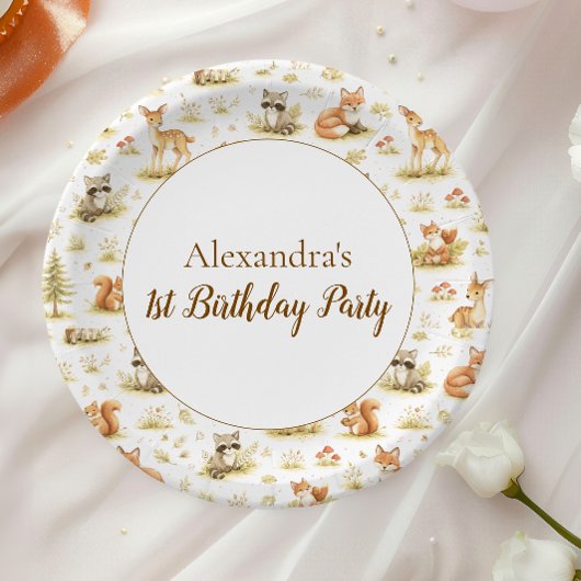 Waldtiere Wild One Geburtstag Pappteller