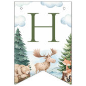 Waldtiere Wild One Geburtstagsbanner Schild (Zweite Fahne)