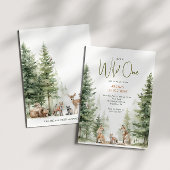 Waldtiere "Wild One" Kindergeburtstag Einladung