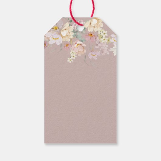 Waldtiere Wildblume Girl Baby Dusche Geschenkanhänger (Rückseite)