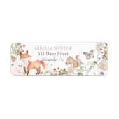 Waldtiere Wildblumen Baby Shower Adresse (Vorne)