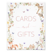 Waldtiere Wildblumen Karten und Geschenke Schild (Vorne)