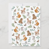 Waldtiere Wildtiere eines Geburtstags Junge Einladung (Rückseite)