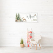 Waldtiere willkommen Geburtstagsparty Banner (Insitu)