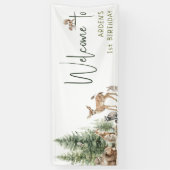 Waldtiere willkommen Geburtstagsparty Banner (Vertikal)