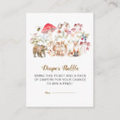 Waldtiere Windel-Raffle Baby Shower Karte (Vorderseite)