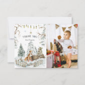 Waldtiere Winter Geburtstag Danke (Vorderseite)