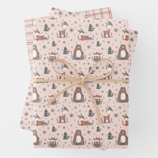 Waldtiere Winter Geschenkpapier Set (Beispiel)