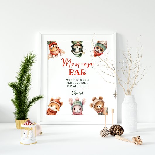 Waldtiere Winter Mama-osa-Bar Poster