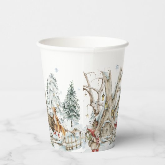 Waldtiere Winter Pappbecher (Rechts)