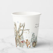 Waldtiere Winter Pappbecher (Vorderseite)