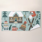 Waldtiere: Winter Vintag nahtlos. Badehandtuch (Badehandtuch)