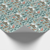 Waldtiere: Winter Vintag nahtlos. Geschenkpapier (Ecke)