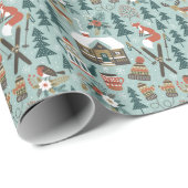 Waldtiere: Winter Vintag nahtlos. Geschenkpapier (Rolleneckpunkt)