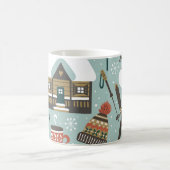 Waldtiere: Winter Vintag nahtlos. Kaffeetasse (Mittel)