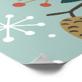 Waldtiere: Winter Vintag nahtlos. Poster (Ecke)