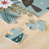 Waldtiere: Winter Vintag nahtlos. Puzzle (Seite)