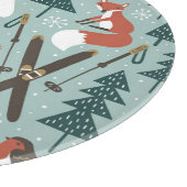 Waldtiere: Winter Vintag nahtlos. Schneidebrett (Ecke)