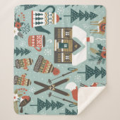 Waldtiere: Winter Vintag nahtlos. Sherpadecke (Vorderseite)