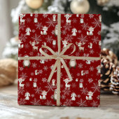 Waldtiere Winter Wonderland Decoupage Red Geschenkpapier