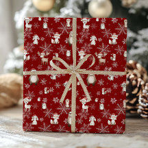 Waldtiere Winter Wonderland Decoupage Red