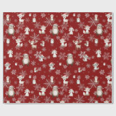 Waldtiere Winter Wonderland Decoupage Red Geschenkpapier (Flach)