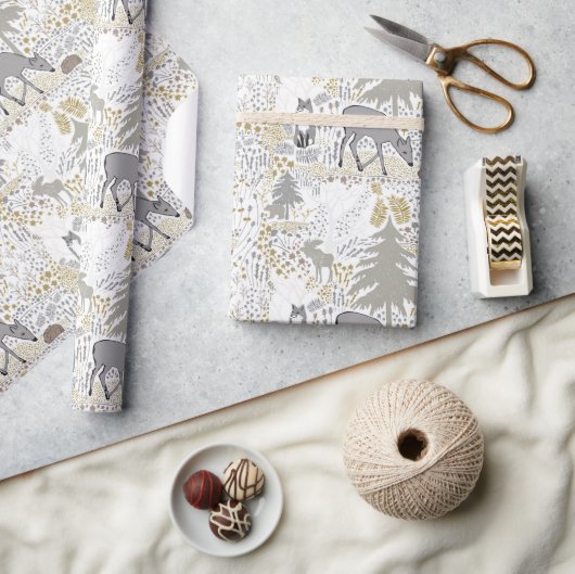 Waldtiere Winterwald Geschenkpapier (Kunsthandwerk)