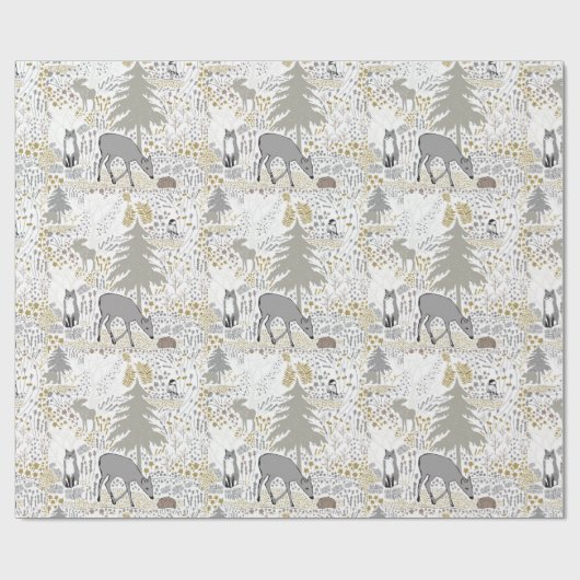 Waldtiere Winterwald Geschenkpapier (Flach)