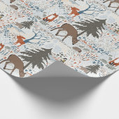 Waldtiere Winterwald Geschenkpapier (Ecke)