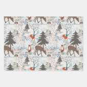 Waldtiere Winterwald Geschenkpapier Set (Vorderseite)