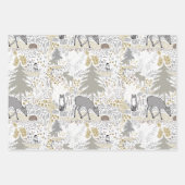 Waldtiere Winterwald Geschenkpapier Set (Vorderseite)