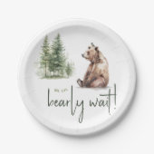 Waldtiere "Wir können frühzeitig abwarten" Kinderd Pappteller (Vorderseite)