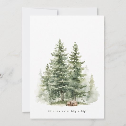 Waldtiere "Wir können frühzeitig warten!" Babypart Einladung (Rückseite)