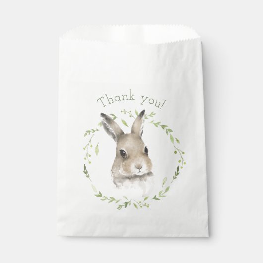 Waldtiere Wreath Bunny Rabbit Wasserfarbe Geschenktütchen (Vorderseite)