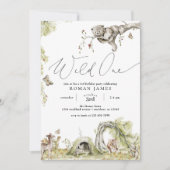 Waldtiere zum ersten Geburtstag Einladung (Vorderseite)