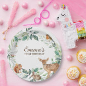 Waldtiere zum ersten Geburtstag Einladung Pappteller (Party)