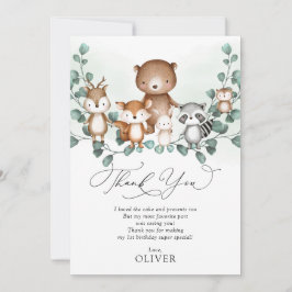 Waldtiere zum Geburtstag dank Karte