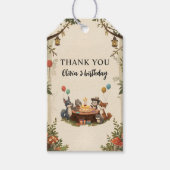 "Waldtiere zum Geburtstag Danke Geschenkanhänger (Vorderseite)