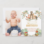 Waldtiere zum Geburtstag Einladung (Vorderseite)