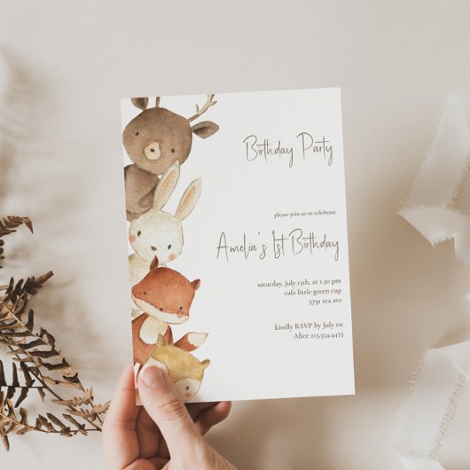 Waldtiere zum Geburtstag Einladung