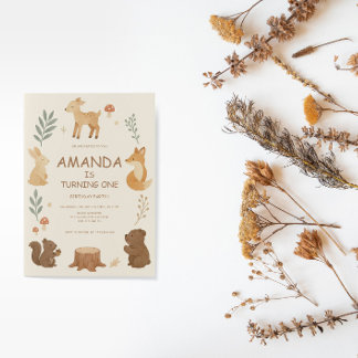 Waldtiere zum Geburtstag Einladung