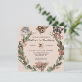 Waldtiere zum Geburtstag Einladung (Stehend Vorderseite)