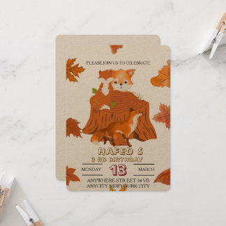 Waldtiere zum Geburtstag Einladung: Niederwald Einladung
