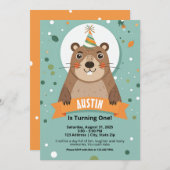 Waldtiere zum Geburtstag Einladungen für Kinder (Vorne/Hinten)