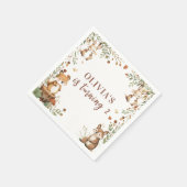 Waldtiere zum Geburtstag Napkins | Rustikaler Wald Serviette (Ecke)