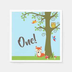 Waldtiere zum Geburtstag Niedlicher Kinder Waldfre Serviette