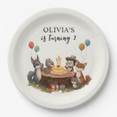 "Waldtiere zum Geburtstag Pappteller (Vorderseite)