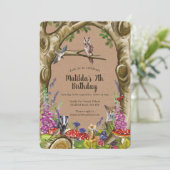 Waldtiere zum Geburtstag von Waldtieren Einladung (Stehend Vorderseite)