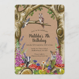 Waldtiere zum Geburtstag von Waldtieren Einladung